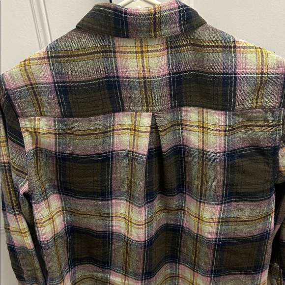 Old Navy Women's Plaid Button Down Shirt - Black, Pink, Yellow - Picture 8 of 10
